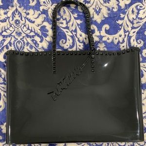 Carmen Sol black jelly tote bag - large size